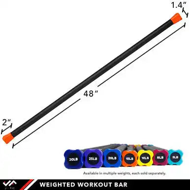 Champion Sports J-rpwb Workout Bar with Rubber Padding - Ea