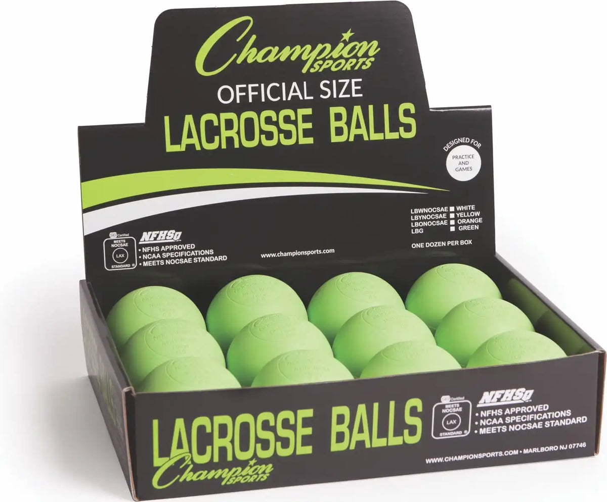 Champion Sports Lbnocsae Nocsae Lacrosse Balls - Doz - Green