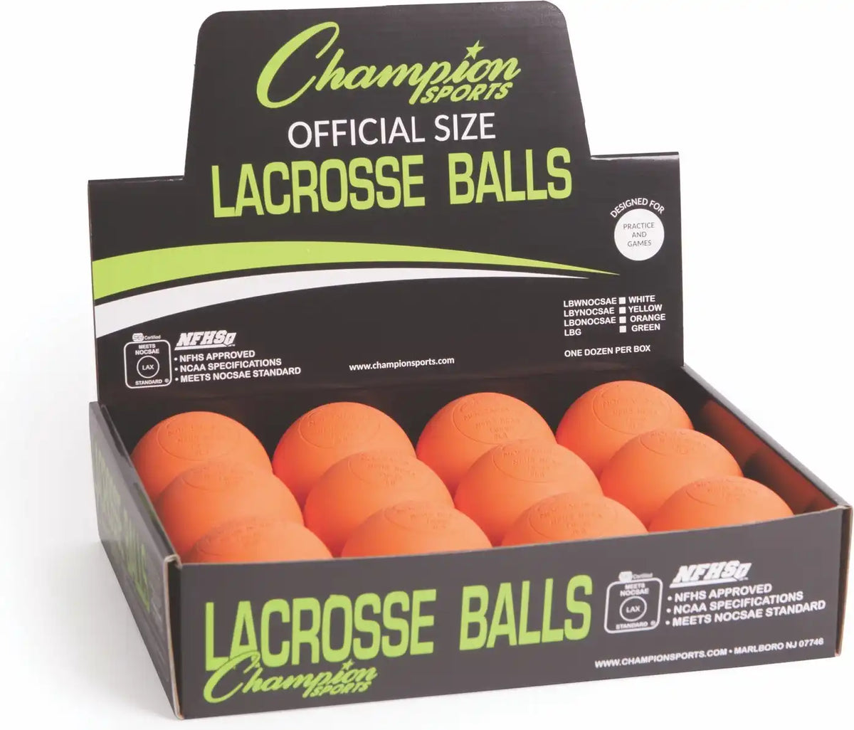 Champion Sports Lbnocsae Nocsae Lacrosse Balls - Doz - Orange