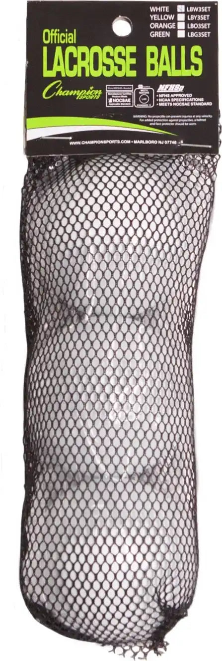 Champion Sports Lbset Lacrosse Ball - Set - White, 3-pack