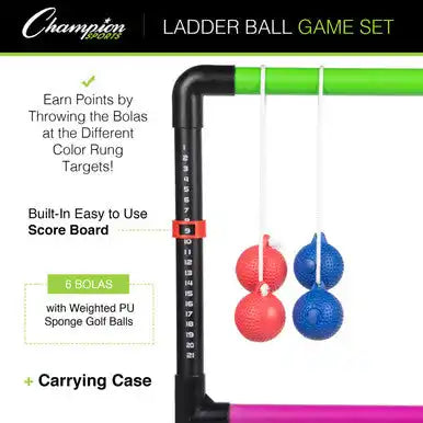 Champion Sports Lgst Ladder Ball Game - Set - Black Frame