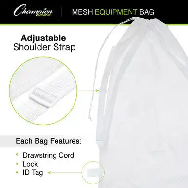 Champion Sports Mb25 Mesh Equipment Bag with Shoulder Strap - Ea