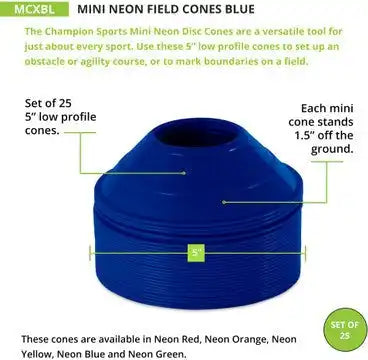 Champion Sports Mcx Mini Neon Field Cones - Set