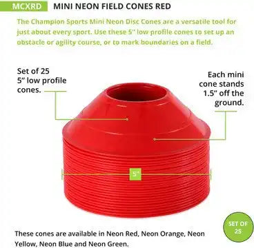 Champion Sports Mcx Mini Neon Field Cones - Set