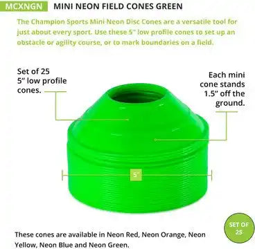 Champion Sports Mcx Mini Neon Field Cones - Set