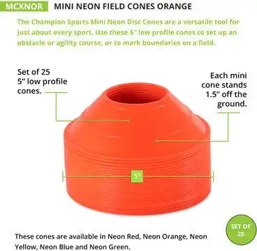Champion Sports Mcx Mini Neon Field Cones - Set