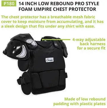 Champion Sports P170 Pro Style Low Rebound Foam Chest Protector - Ea