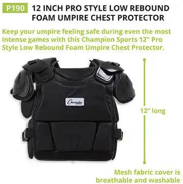 Champion Sports P170 Pro Style Low Rebound Foam Chest Protector - Ea