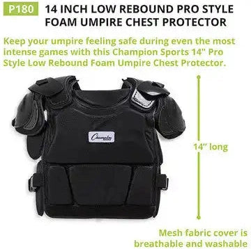 Champion Sports P170 Pro Style Low Rebound Foam Chest Protector - Ea