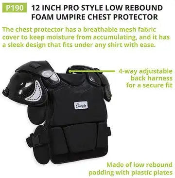 Champion Sports P170 Pro Style Low Rebound Foam Chest Protector - Ea