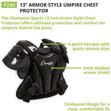 Champion Sports P230 Armor Style Umpire Chest Protector - Ea