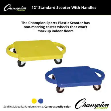Champion Sports Pgh12 12’’ Standard Scooter with Handles - Set - of Six Colors