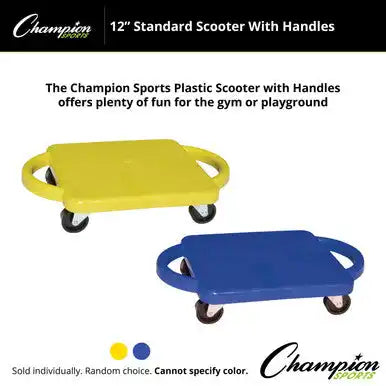 Champion Sports Pgh12 12’’ Standard Scooter with Handles - Set - of Six Colors