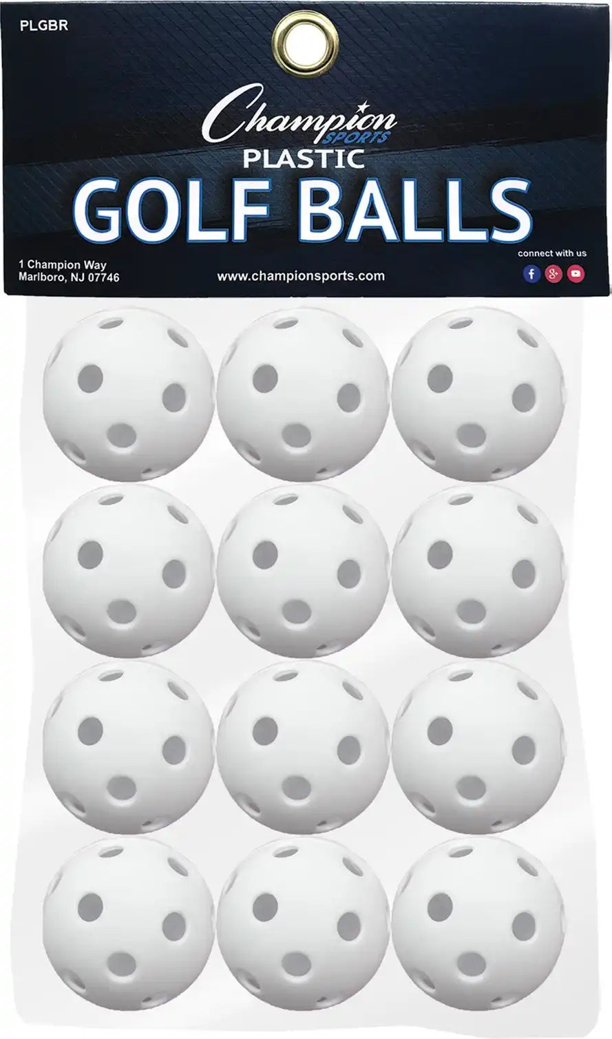 Champion Sports Plastic Golf Balls - Doz - one Dozen, Retail Pack