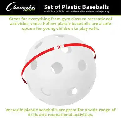 Champion Sports Plbb Plastic Baseballs - Doz