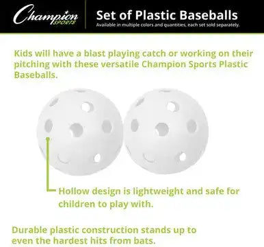 Champion Sports Plbb Plastic Baseballs - Doz