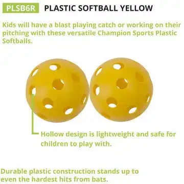 Champion Sports Plsb Plastic Softballs - Doz
