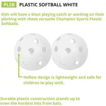Champion Sports Plsb Plastic Softballs - Doz