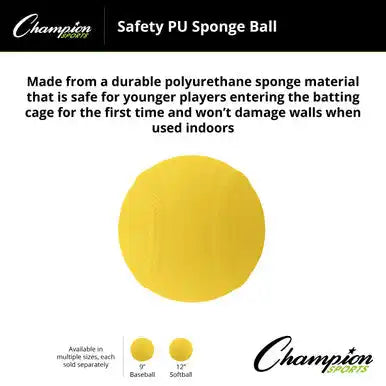 Champion Sports Pmb Safety Pu Sponge Balls - Doz
