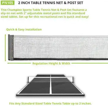 Champion Sports Pn10 Table Tennis Net and Post - Ea