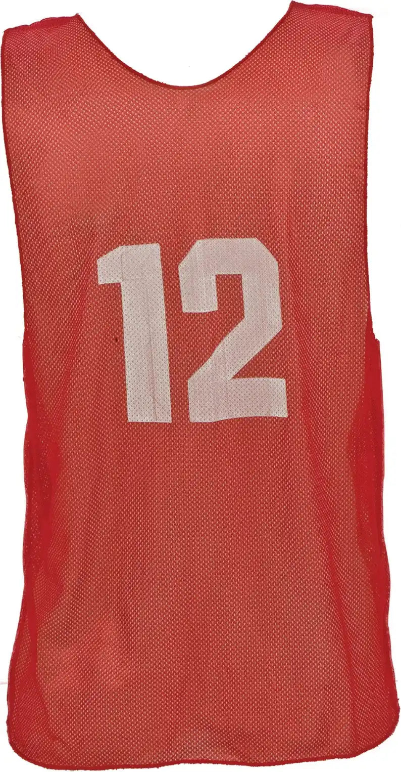 Champion Sports Psan Numbered Practice Vest Adult - Doz - Red