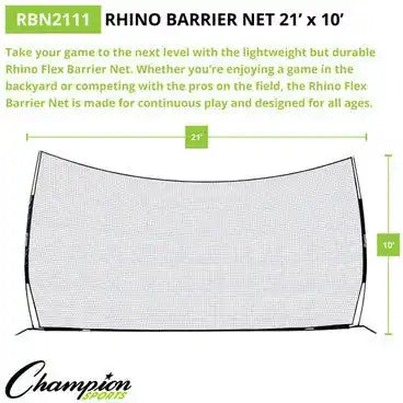 Champion Sports Rbn Rhino Flex Barrier Net - Ea