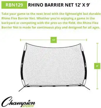 Champion Sports Rbn Rhino Flex Barrier Net - Ea