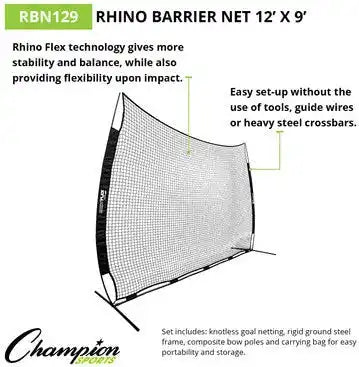 Champion Sports Rbn Rhino Flex Barrier Net - Ea