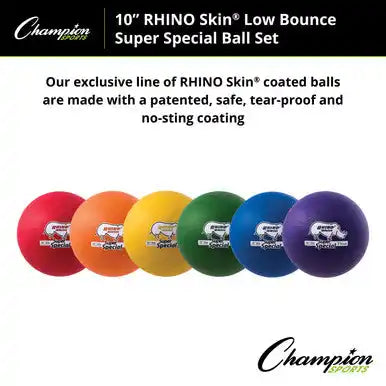 Champion Sports Rs101 10’’ Rhino Skin Super Special Foam Ball - Set - of 6 Colors