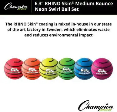 Champion Sports Rs63 Rhino Skin Foam Ball Medium Bounce - Set