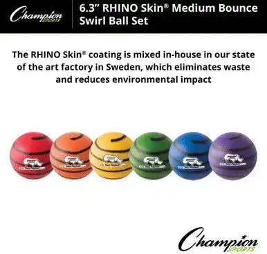 Champion Sports Rs63 Rhino Skin Foam Ball Medium Bounce - Set