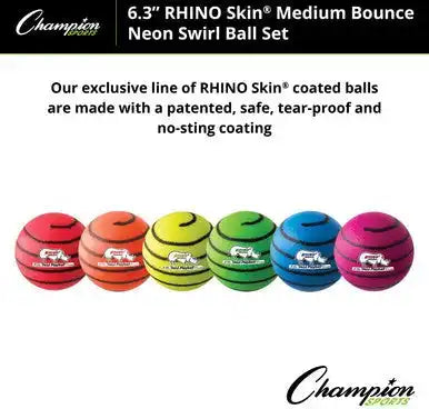 Champion Sports Rs63 Rhino Skin Foam Ball Medium Bounce - Set