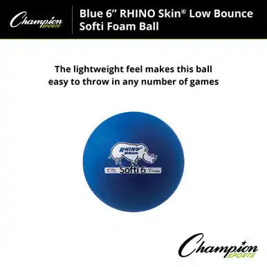 Champion Sports Rs65 6’’ Rhino Skin Low Bounce Softi Foam Ball - Set - of 6 Colors