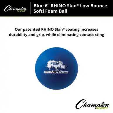 Champion Sports Rs65 6’’ Rhino Skin Low Bounce Softi Foam Ball - Set - of 6 Colors