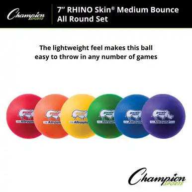 Champion Sports Rs7 7’’ Rhino Skin Medium Bounce Allround Foam Ball - Ea - Yellow / Single
