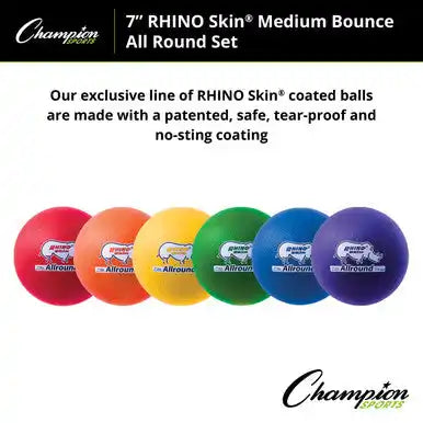 Champion Sports Rs7 7’’ Rhino Skin Medium Bounce Allround Foam Ball - Ea - Yellow / Single