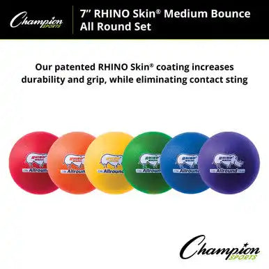 Champion Sports Rs7 7’’ Rhino Skin Medium Bounce Allround Foam Ball - Ea - Yellow / Single