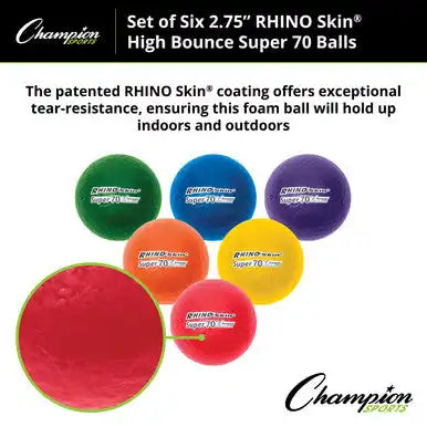 Champion Sports Rs70 2.75’’ Rhino Skin High Bounce Super 70 Foam Ball - Ea - Color Cannot be Specified