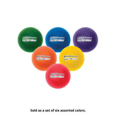 Champion Sports Rs70 2.75’’ Rhino Skin High Bounce Super 70 Foam Ball - Set - of 6 Colors