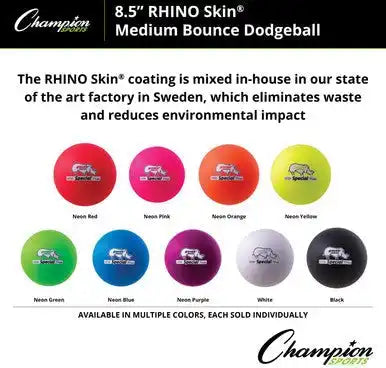 Champion Sports Rs8 8.5’’ Rhino Skin Medium Bounce Dodgeball - Ea