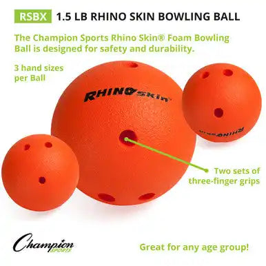 Champion Sports Rsbx 1.5 Lb Rhino Skin Bowling Ball - Ea - Orange