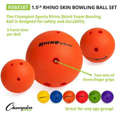Champion Sports Rsbx 1.5 Lb Rhino Skin Bowling Ball - Set - of Six Colors