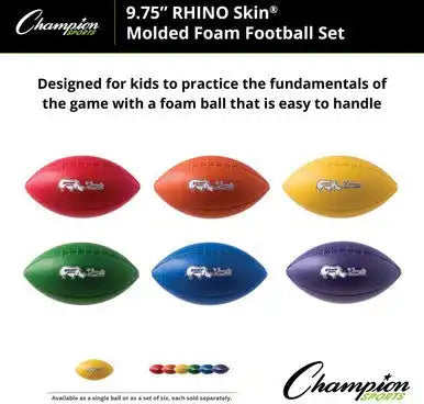 Champion Sports Rsmff Rhino Skin Molded Foam Footballs - Set