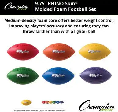 Champion Sports Rsmff Rhino Skin Molded Foam Footballs - Set