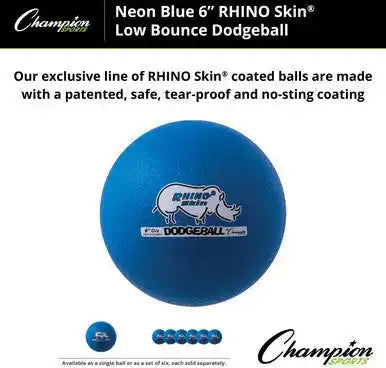 Champion Sports Rxd6 6’’ Rhino Skin Low Bounce Dodgeball - Ea