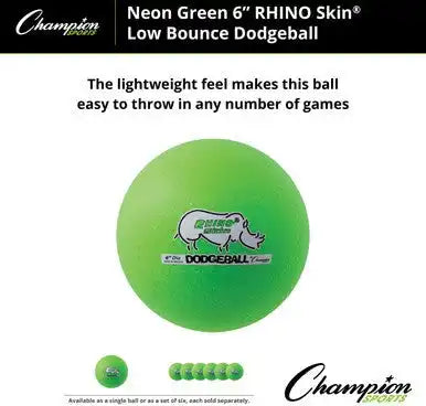Champion Sports Rxd6 6’’ Rhino Skin Low Bounce Dodgeball - Ea