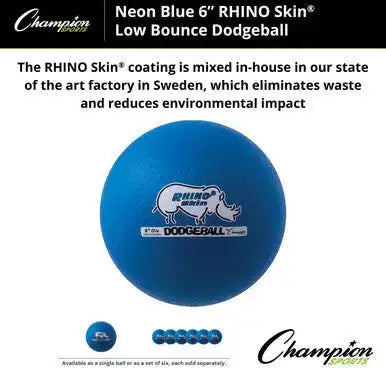 Champion Sports Rxd6 6’’ Rhino Skin Low Bounce Dodgeball - Ea
