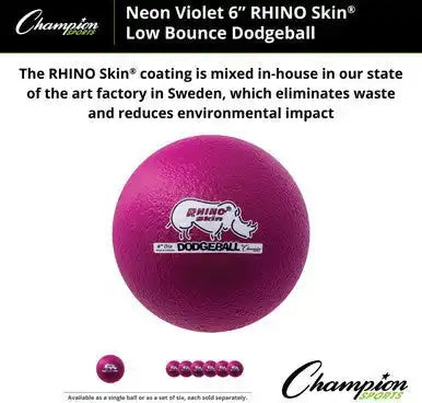 Champion Sports Rxd6 6’’ Rhino Skin Low Bounce Dodgeball - Ea
