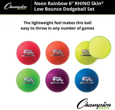 Champion Sports Rxd6set 6’’ Rhino Skin Low Bounce Dodgeball - Set