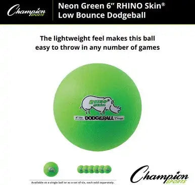 Champion Sports Rxd6set 6’’ Rhino Skin Low Bounce Dodgeball - Set